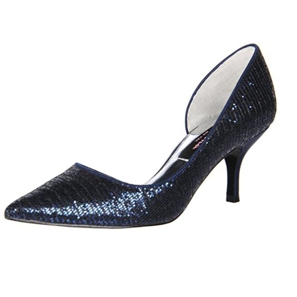 $100 OFF ✅ NINA BLANCA - NG Navy Glitter Pump Shoes~9M ✨ New in the Original Box - Picture 6 of 17